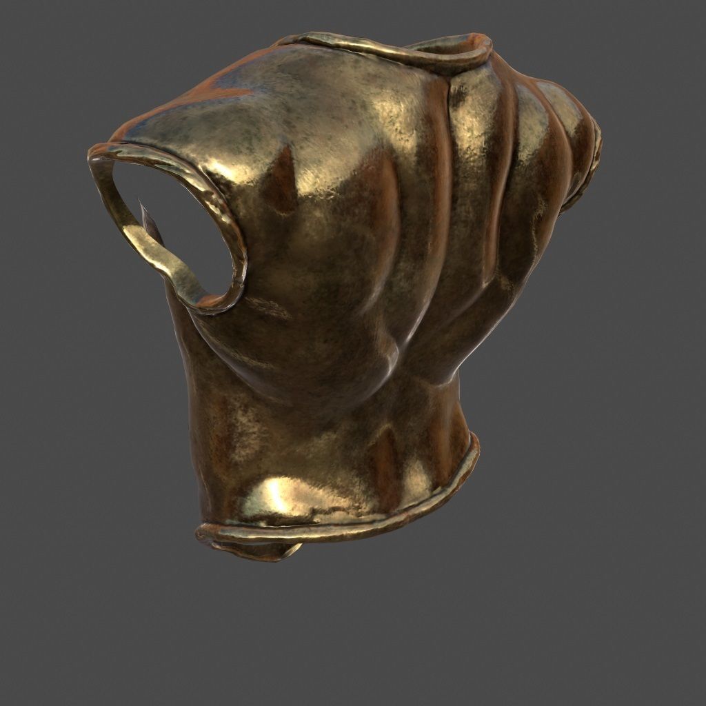 armor 4 bronze chest Low-poly 3D model_5