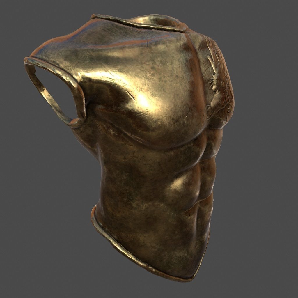 armor 4 bronze chest Low-poly 3D model_1