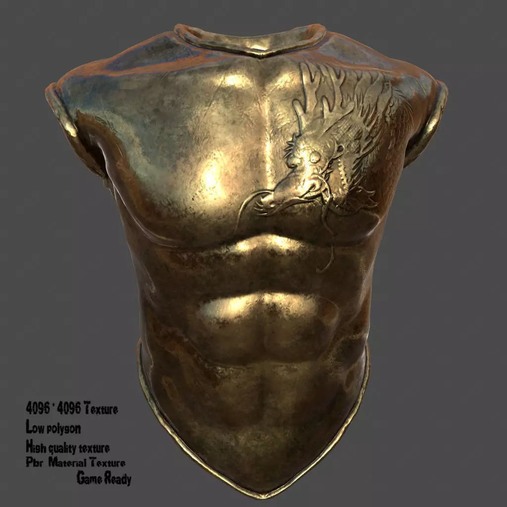 armor 4 bronze chest Low-poly 3D model_0