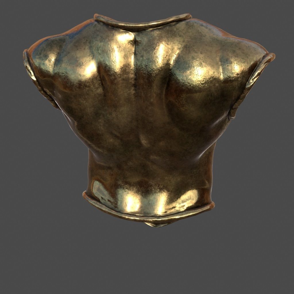 armor 4 bronze chest Low-poly 3D model_4