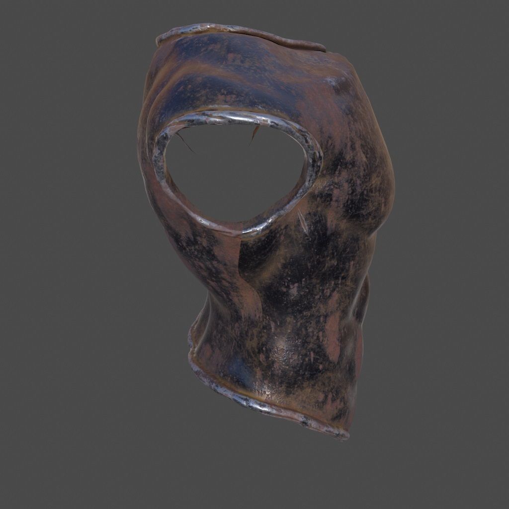 armor 6 chest of bronze statue Low-poly 3D model_2