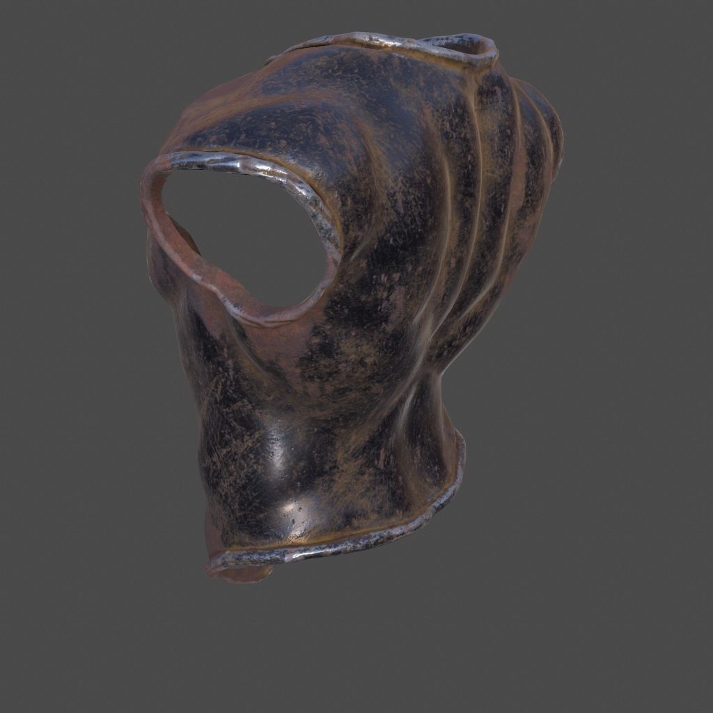 armor 6 chest of bronze statue Low-poly 3D model_5