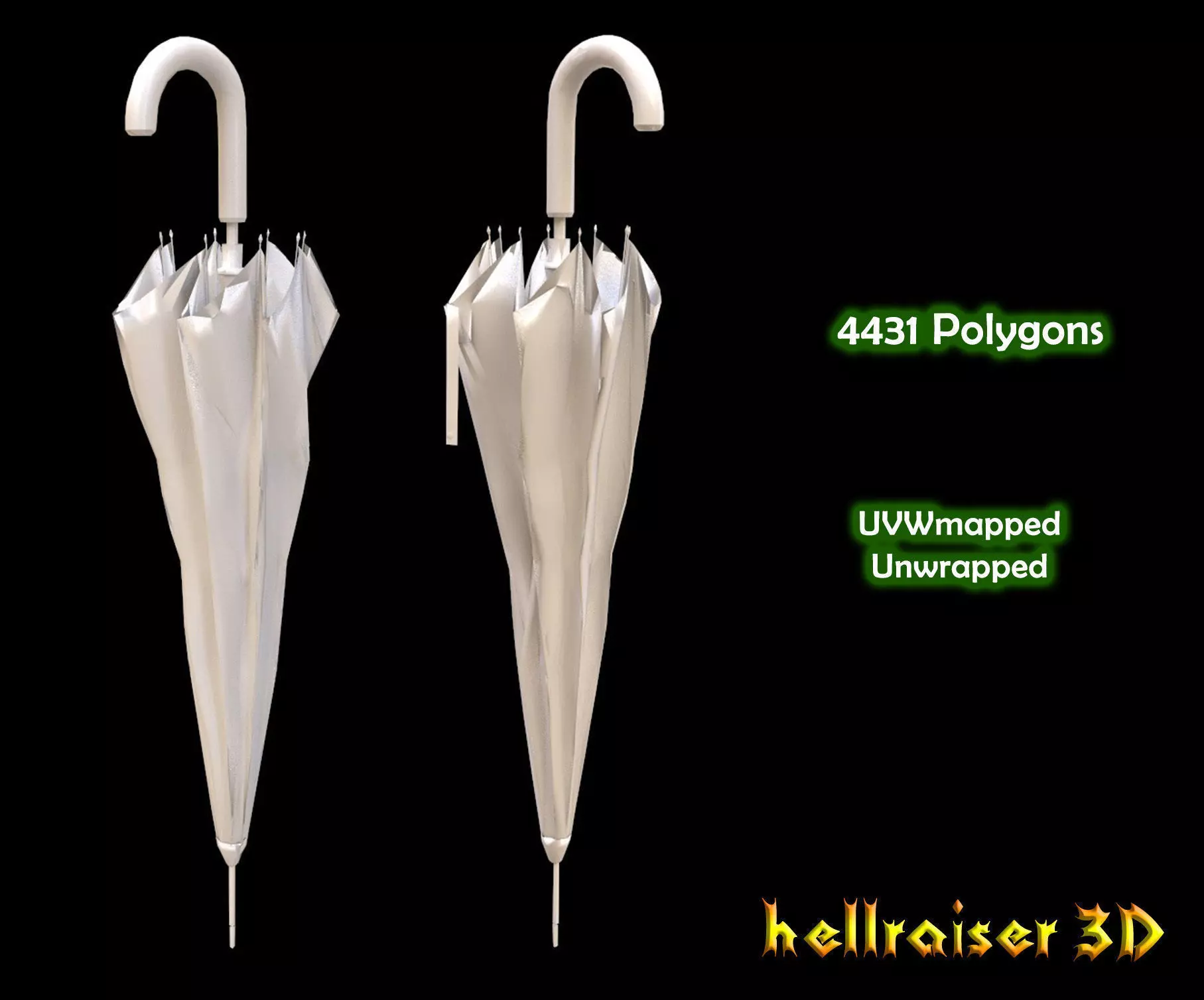 Umbrella Low-poly 3D model_0