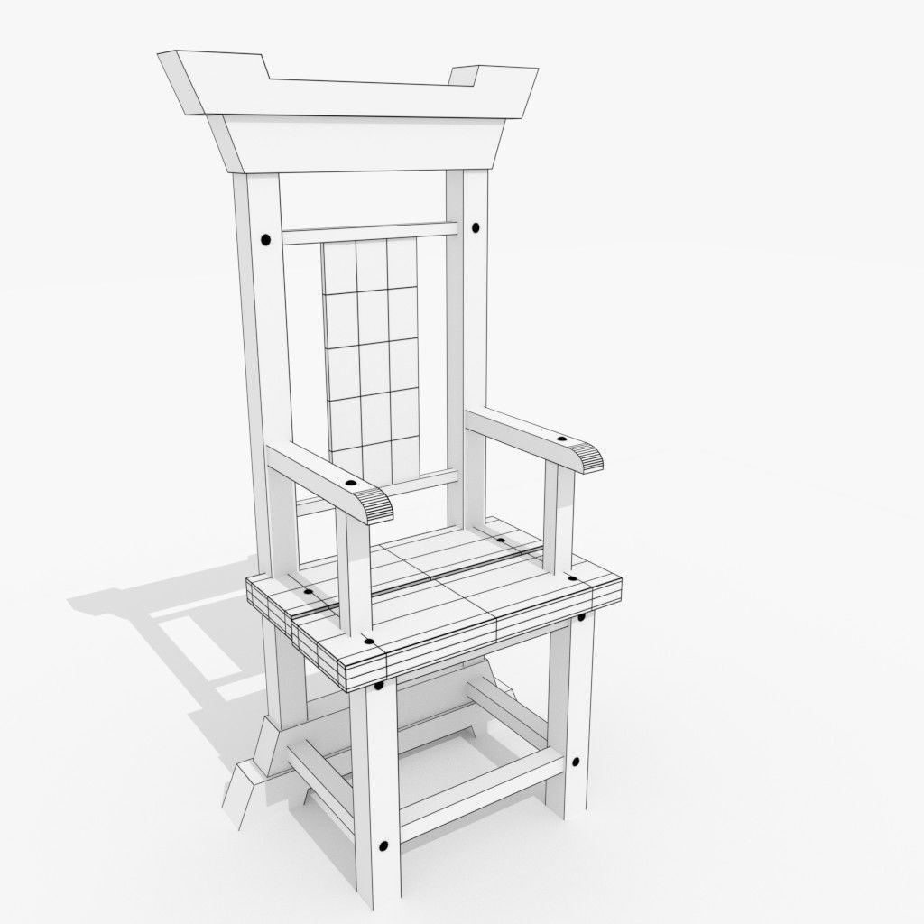 Dining Table Low-poly 3D model_13