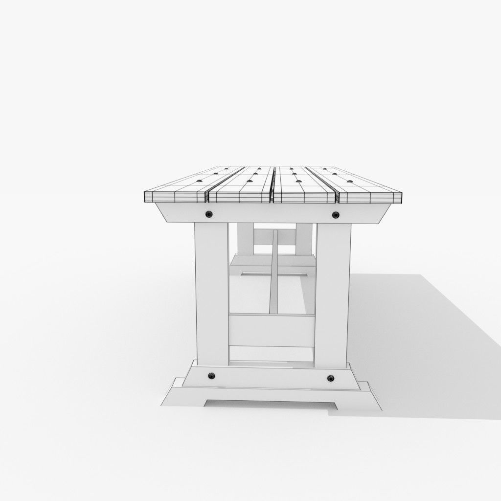 Dining Table Low-poly 3D model_5