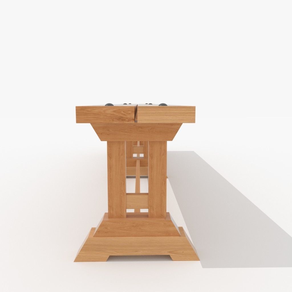 Dining Table Low-poly 3D model_15