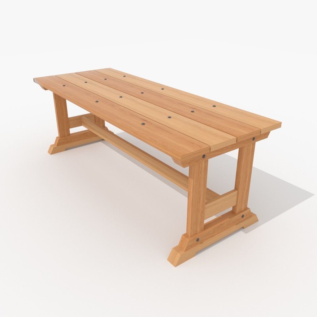 Dining Table Low-poly 3D model_1
