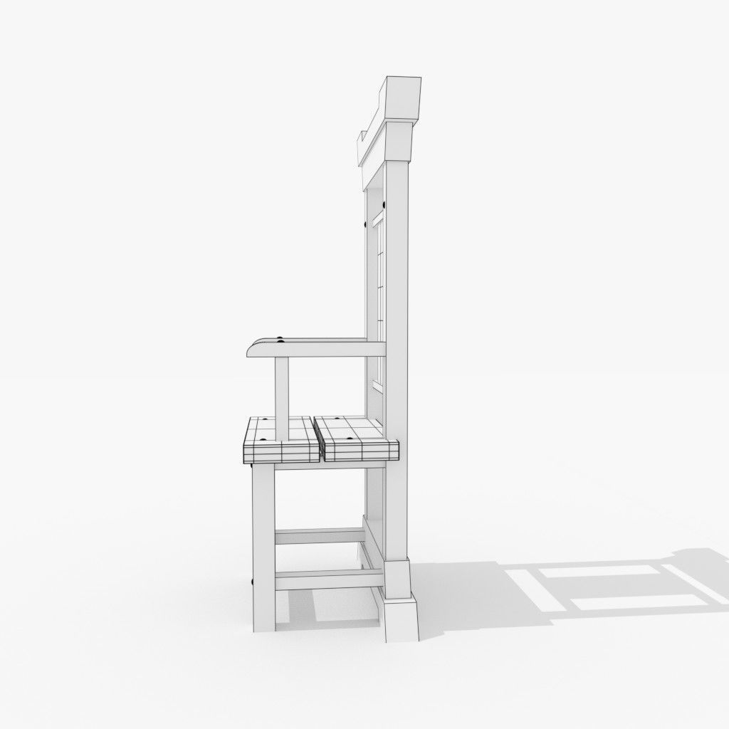 Dining Table Low-poly 3D model_10