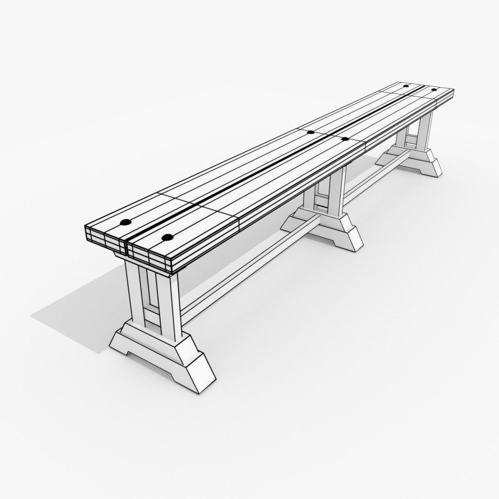 Dining Table Low-poly 3D model_11