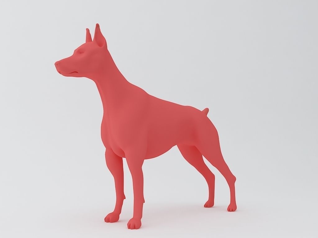 Doberman Pinscher Dog 3D Model 3D print model_3
