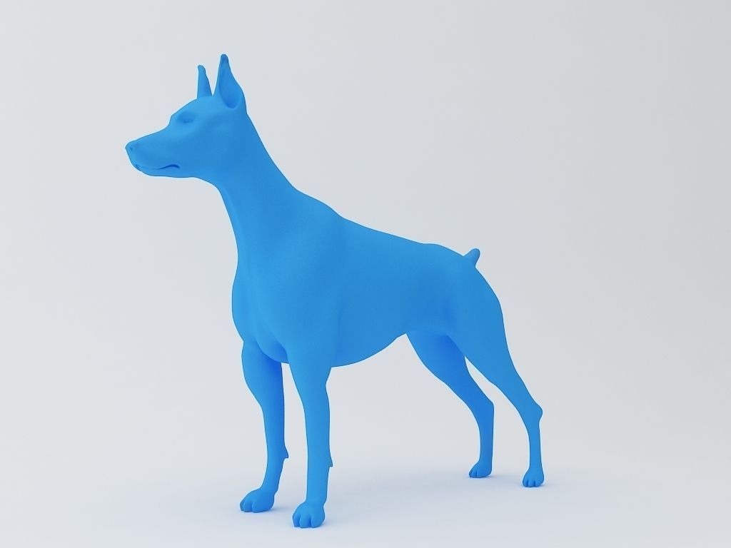 Doberman Pinscher Dog 3D Model 3D print model_1