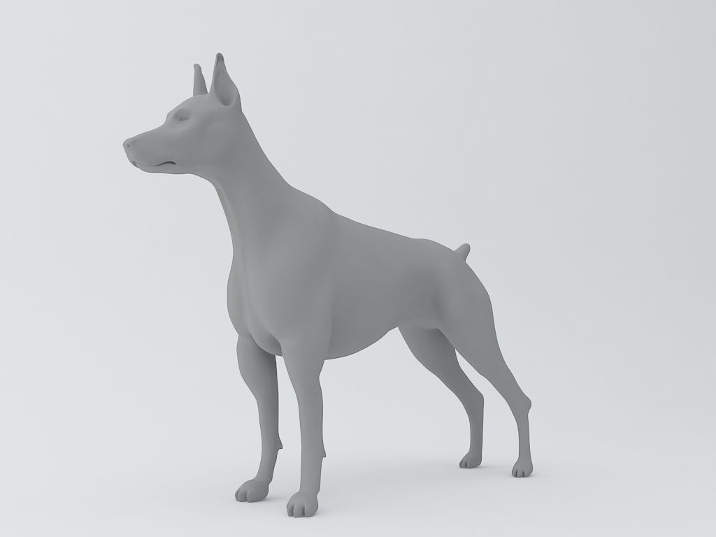 Doberman Pinscher Dog 3D Model 3D print model_7