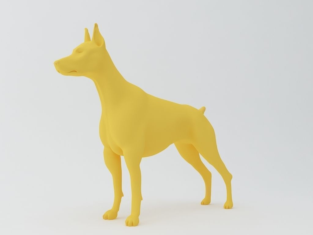 Doberman Pinscher Dog 3D Model 3D print model_4