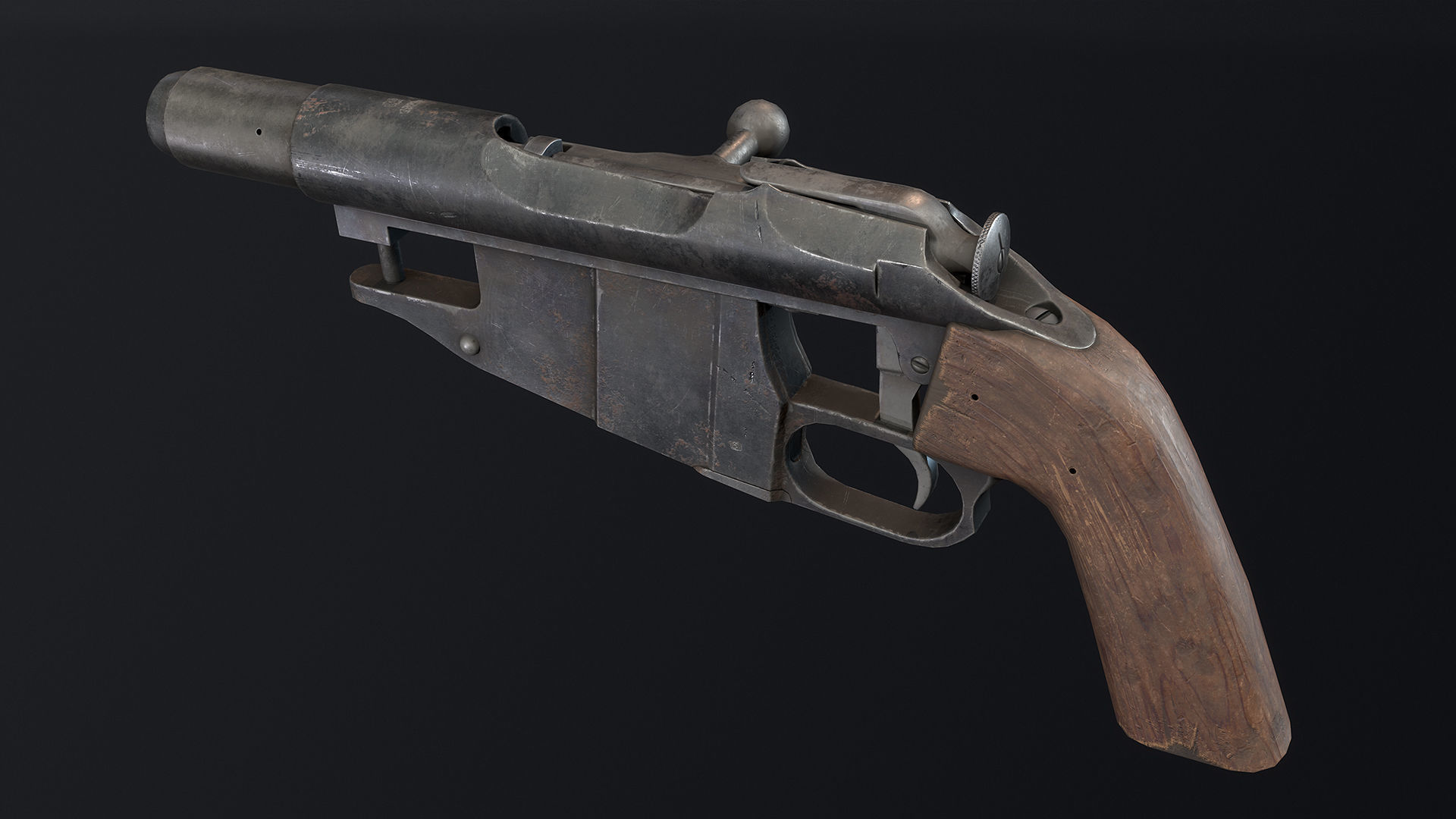 PBR Mosin Nagant Obrez Low-poly 3D model_5