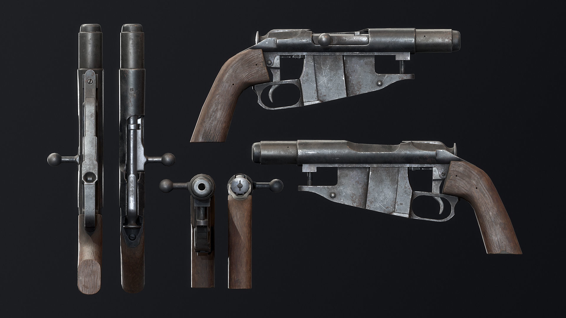 PBR Mosin Nagant Obrez Low-poly 3D model_2