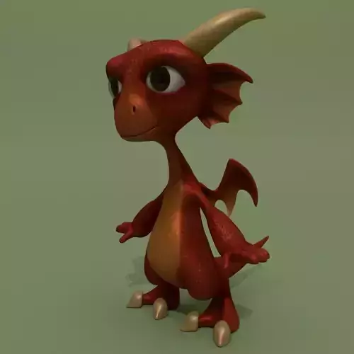 Cartoon Dragon Baby Red