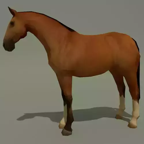 LowPoly Horse A Buckskin Low-poly 3D model