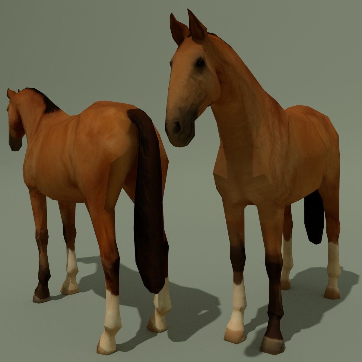 LowPoly Horse A Buckskin Low-poly 3D model_6