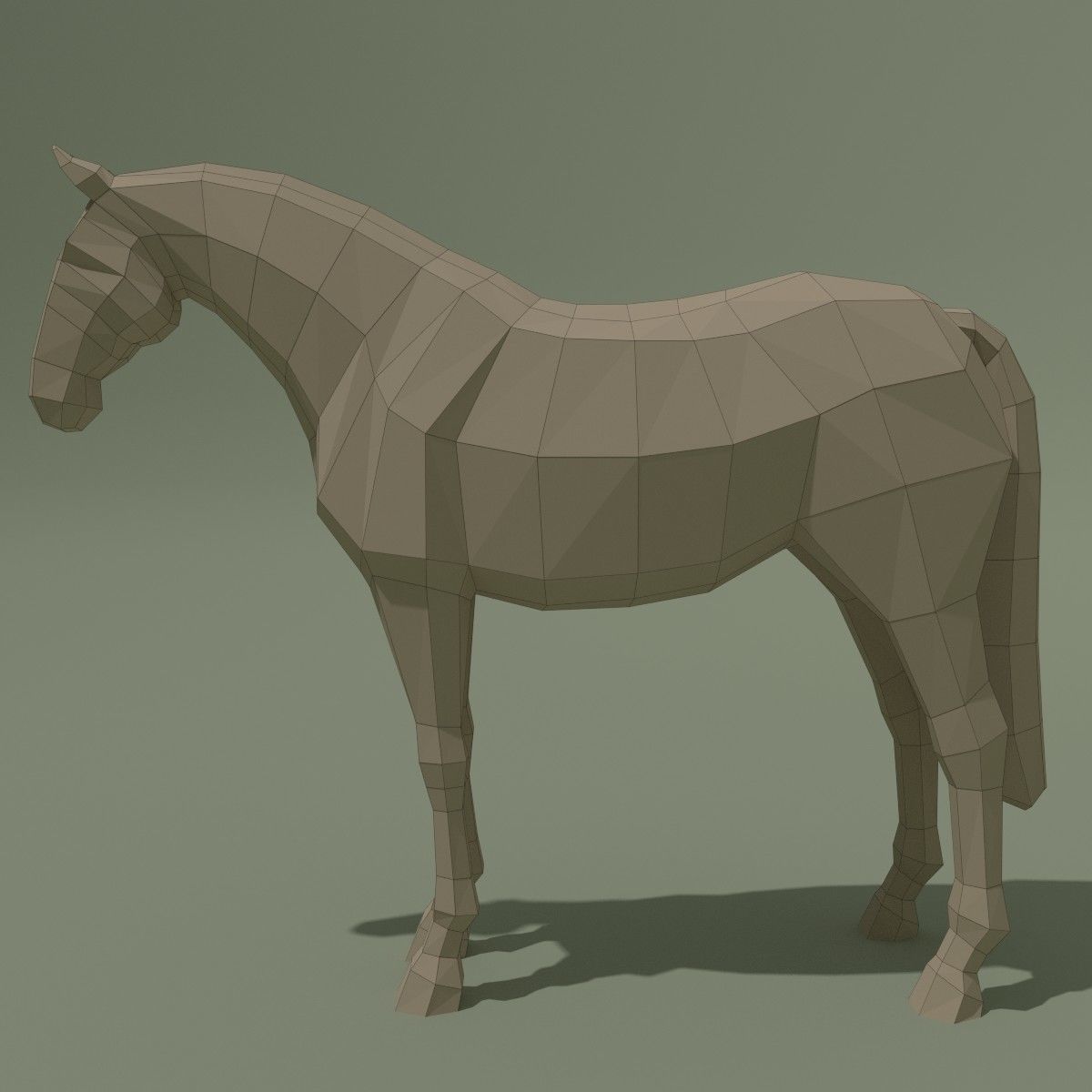 LowPoly Horse B Dapple grey Low-poly 3D model_9