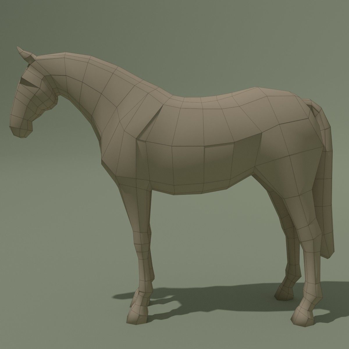 LowPoly Horse B Dapple grey Low-poly 3D model_7