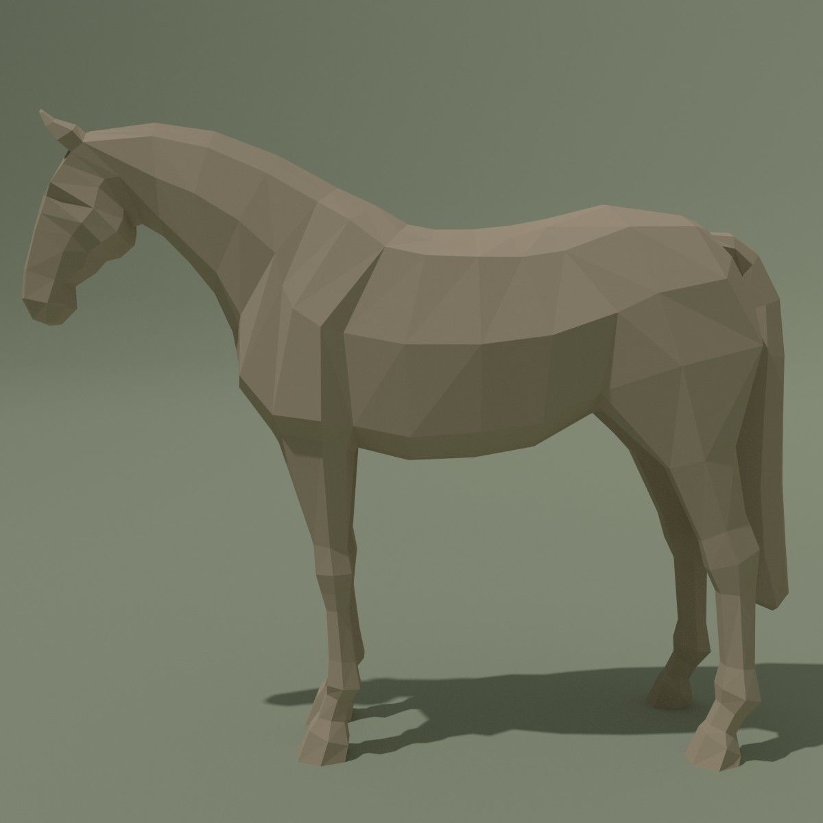 LowPoly Horse B Dapple grey Low-poly 3D model_8