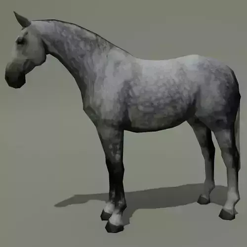 LowPoly Horse B Dapple grey Low-poly 3D model