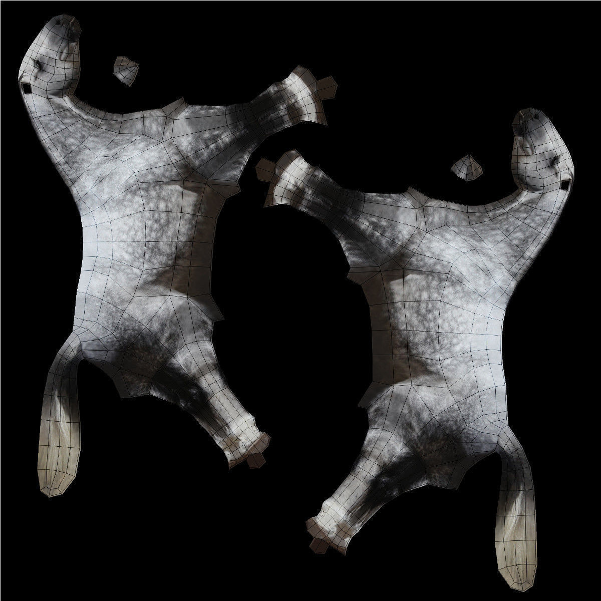 LowPoly Horse B Dapple grey Low-poly 3D model_13