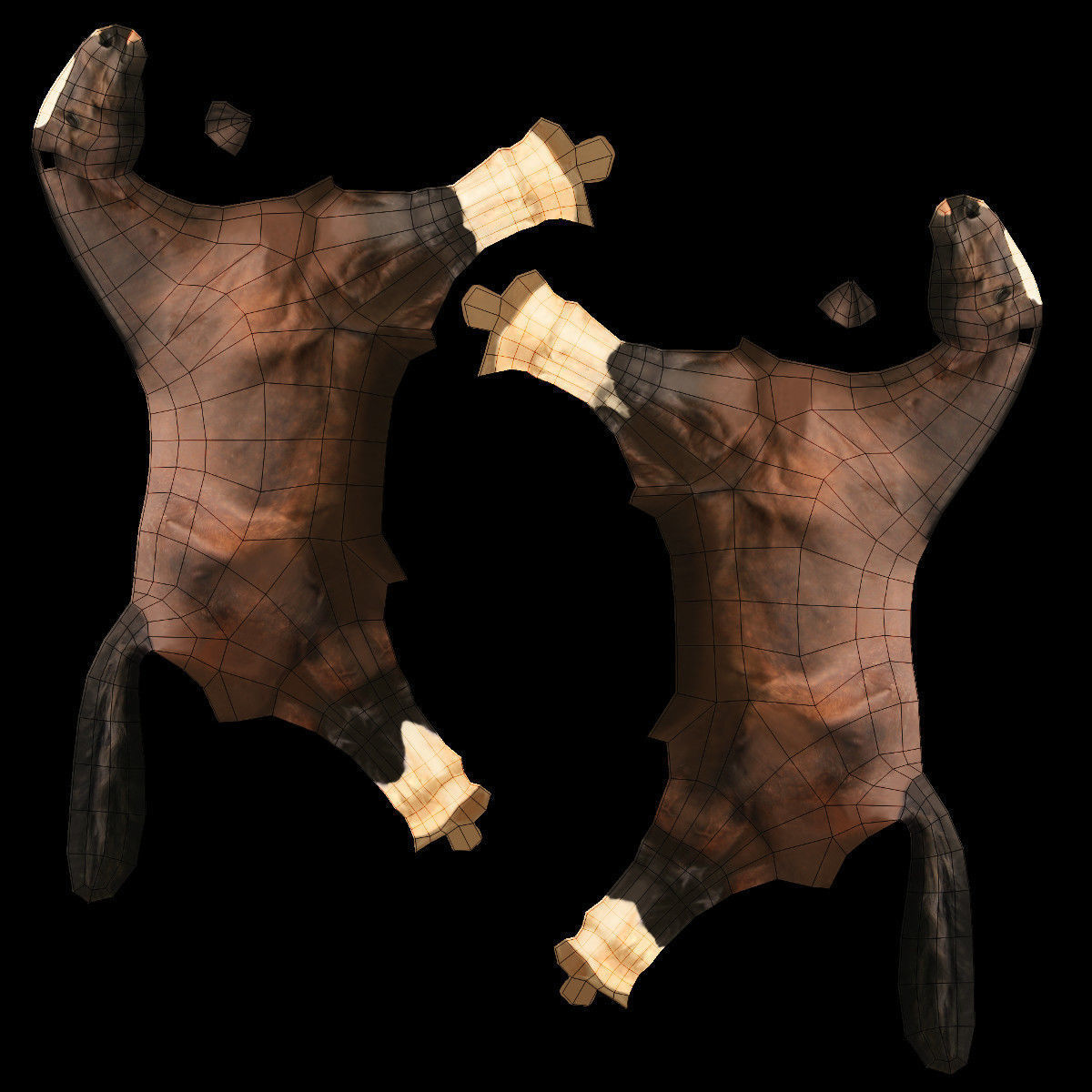 LowPoly Horse C Liver Chestnut Low-poly 3D model_13