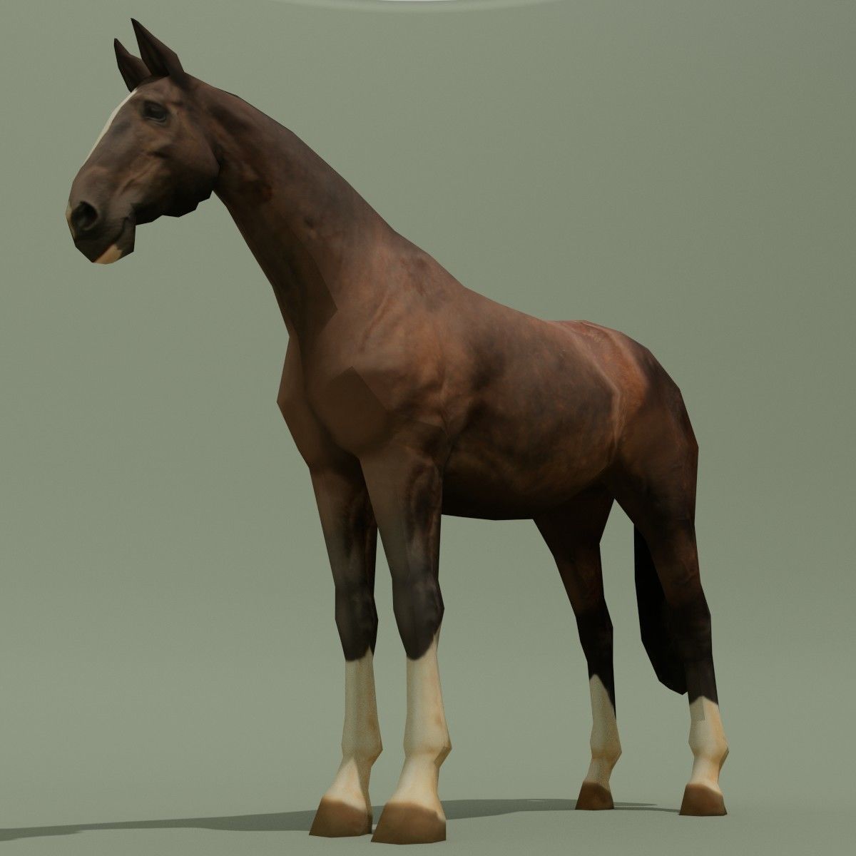 LowPoly Horse C Liver Chestnut Low-poly 3D model_3