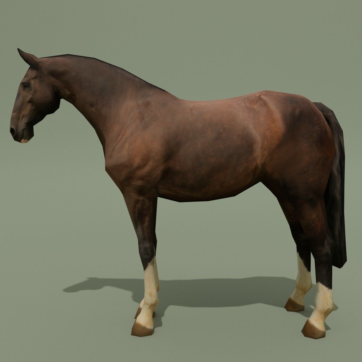 LowPoly Horse C Liver Chestnut Low-poly 3D model_1