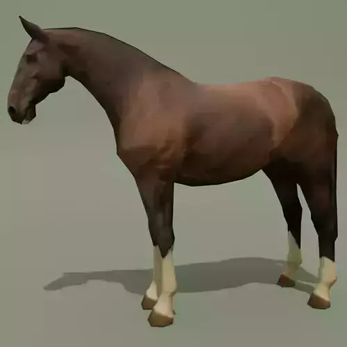 LowPoly Horse C Liver Chestnut Low-poly 3D model