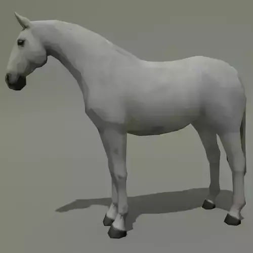 LowPoly Horse D White Grey Low-poly 3D model
