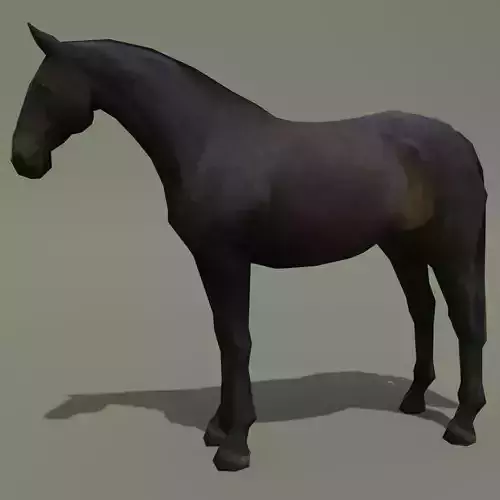 LowPoly Horse E Dark Bay Low-poly 3D model