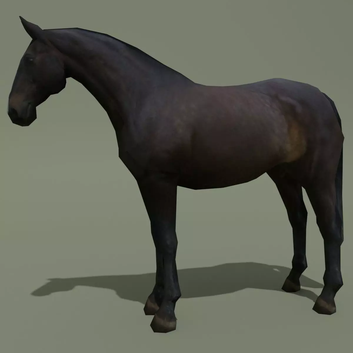 LowPoly Horse E Dark Bay Low-poly 3D model_0