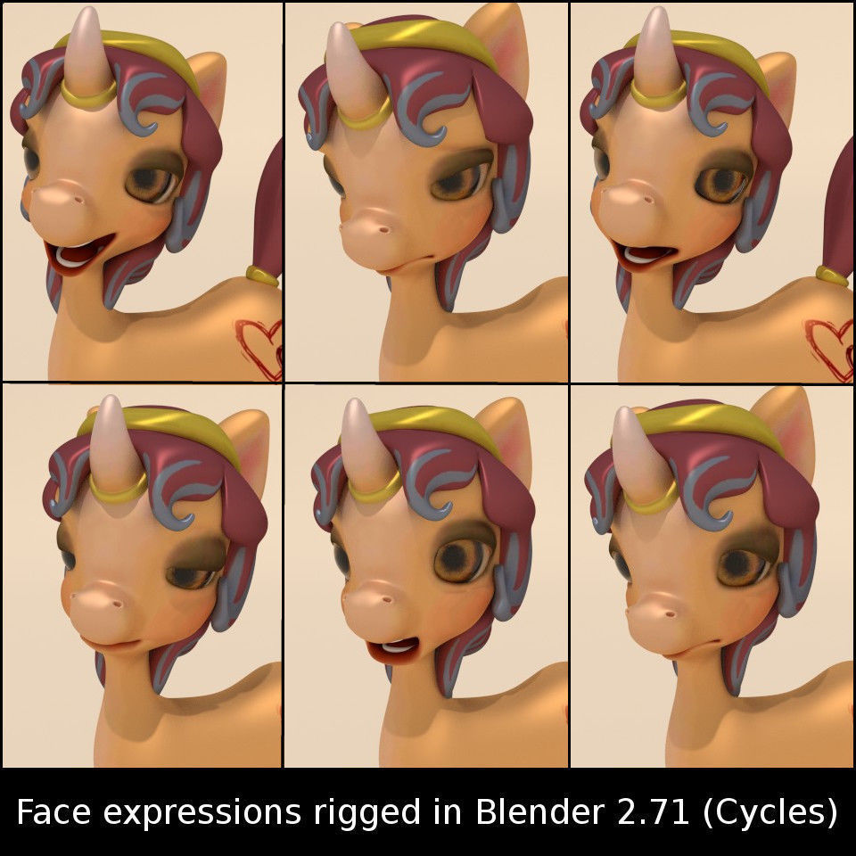 Animated Cartoon Unicorn 3D model_5