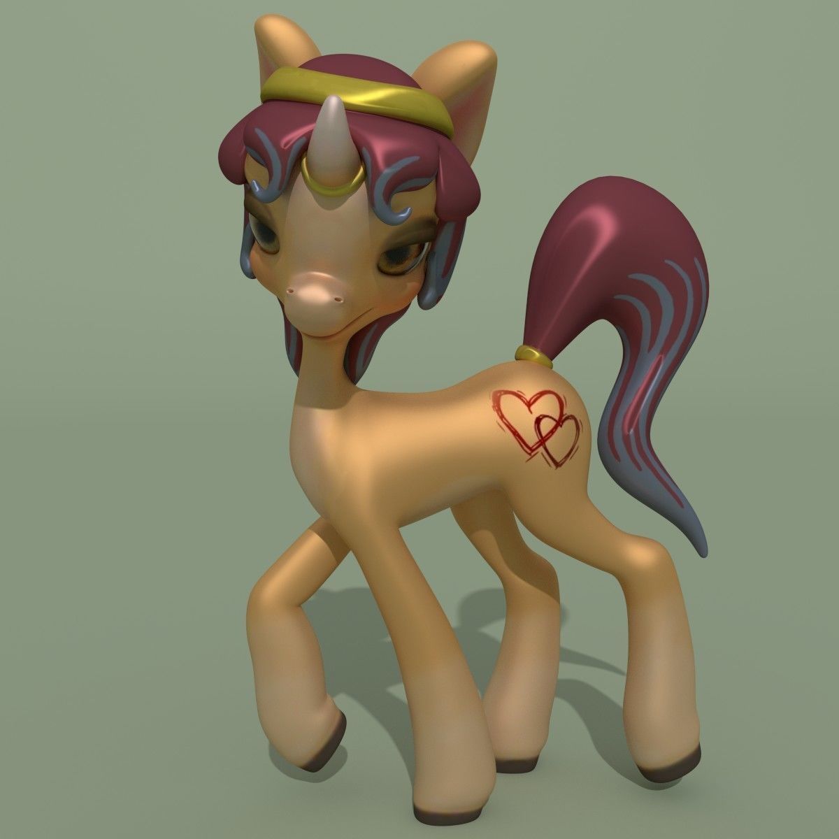 Animated Cartoon Unicorn 3D model_4