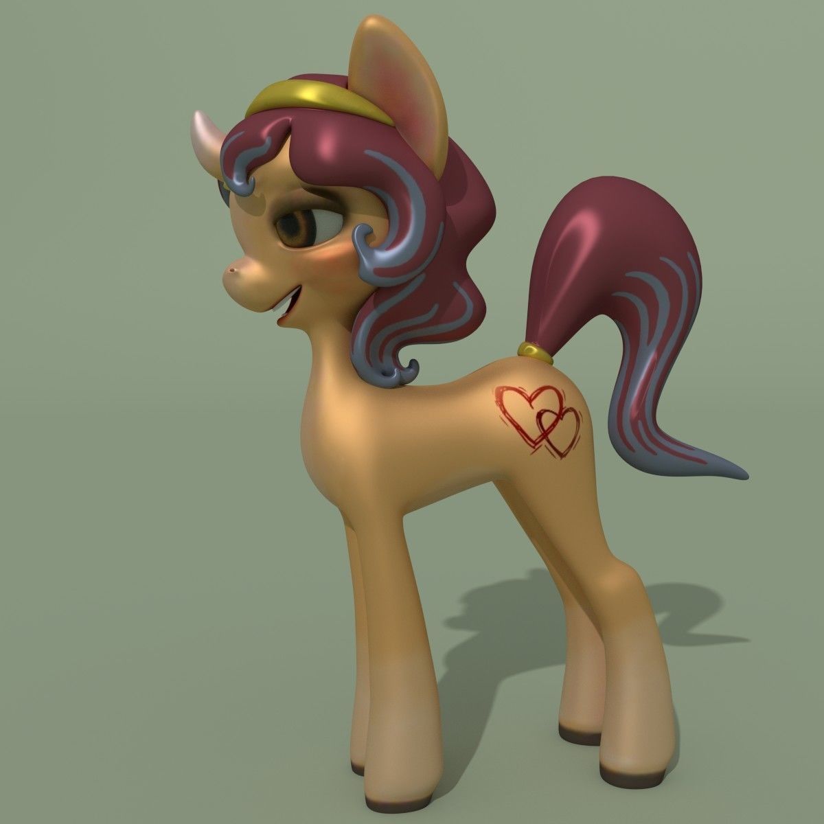 Animated Cartoon Unicorn 3D model_1