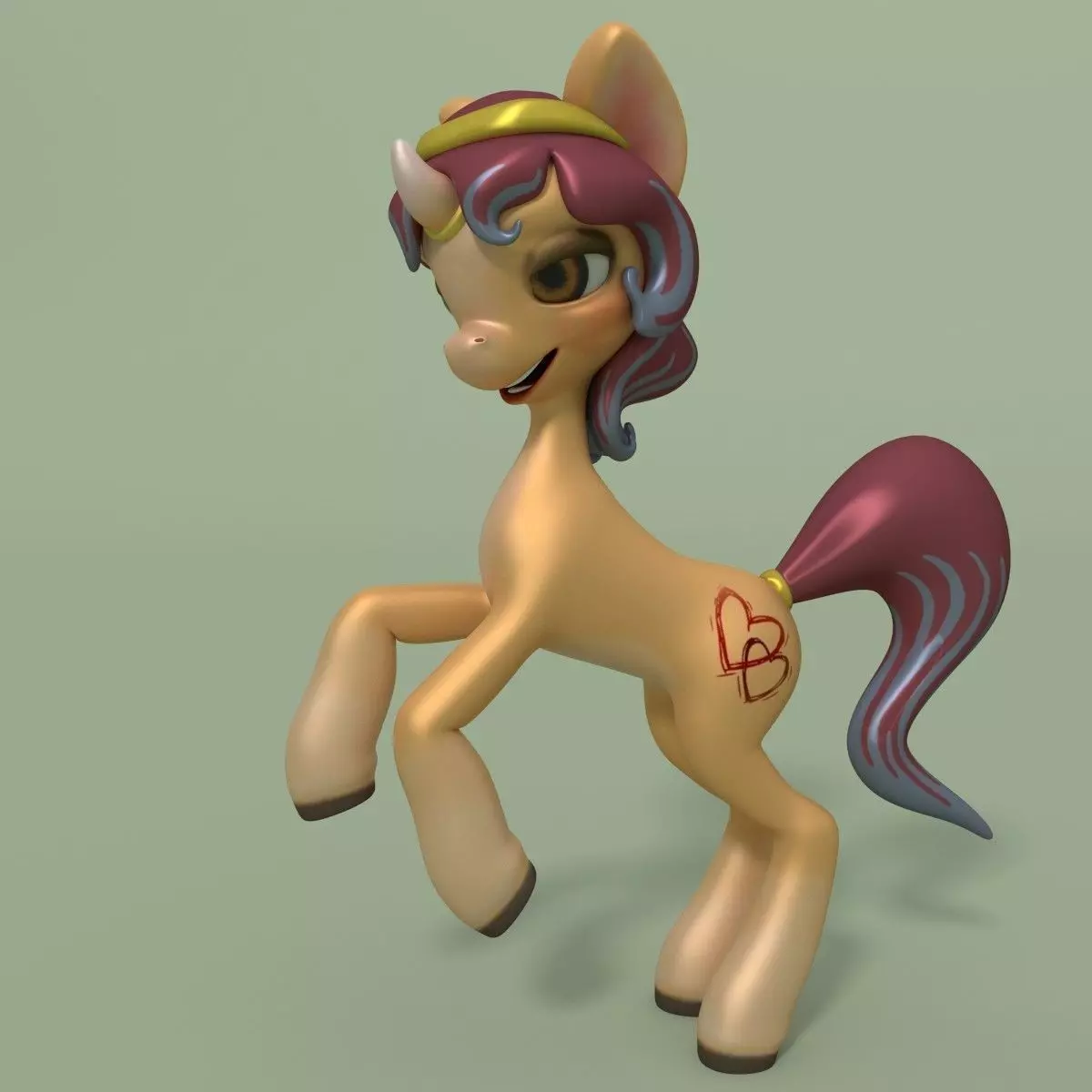 Animated Cartoon Unicorn 3D model_0