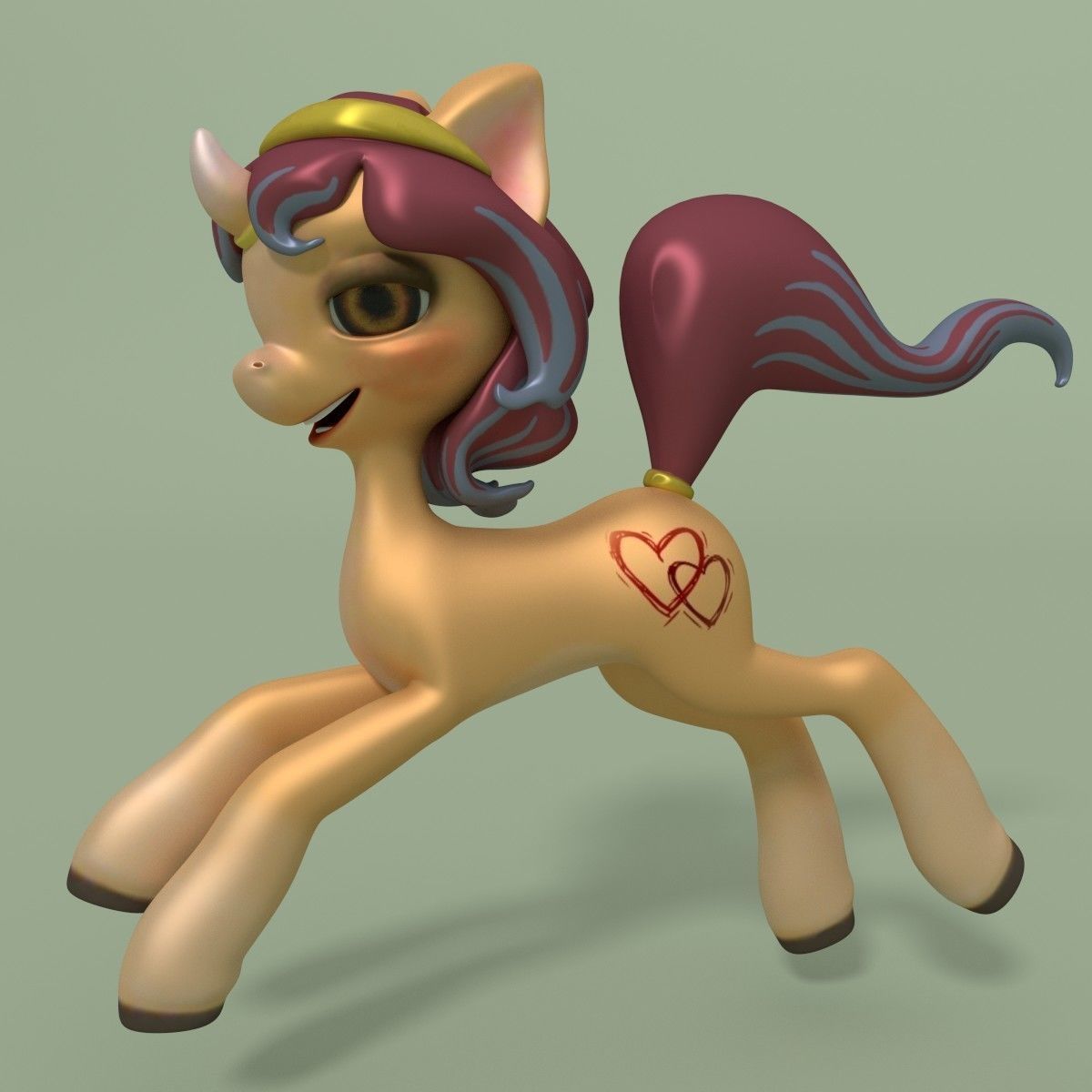 Animated Cartoon Unicorn 3D model_3