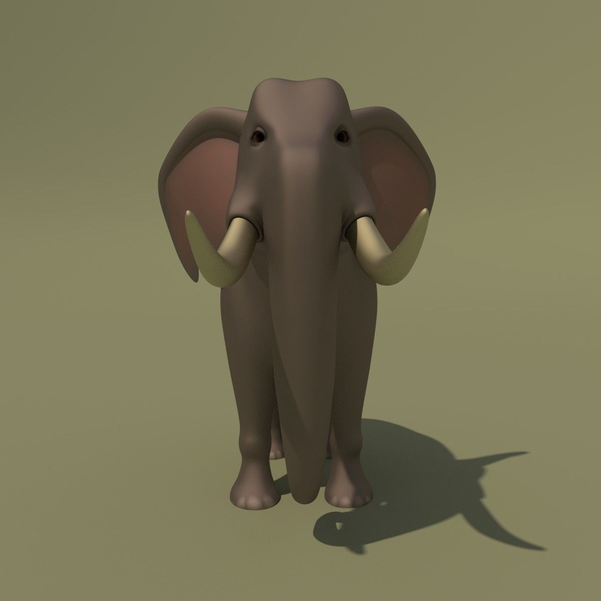 Animated Cartoon Elephant 3D model_4