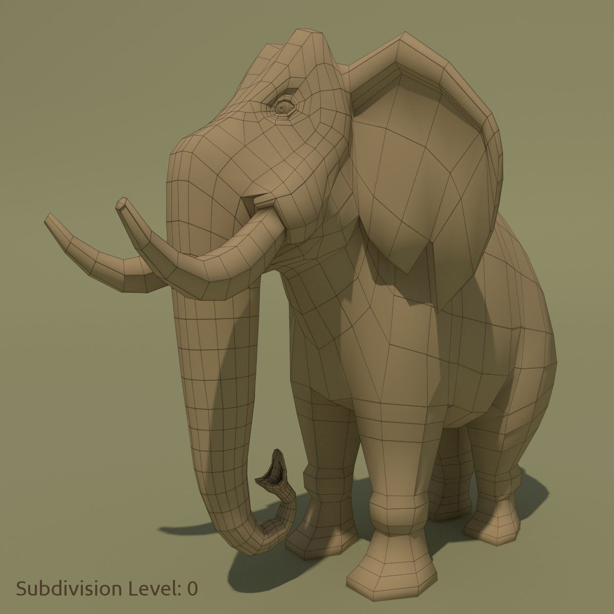 Animated Cartoon Elephant 3D model_8