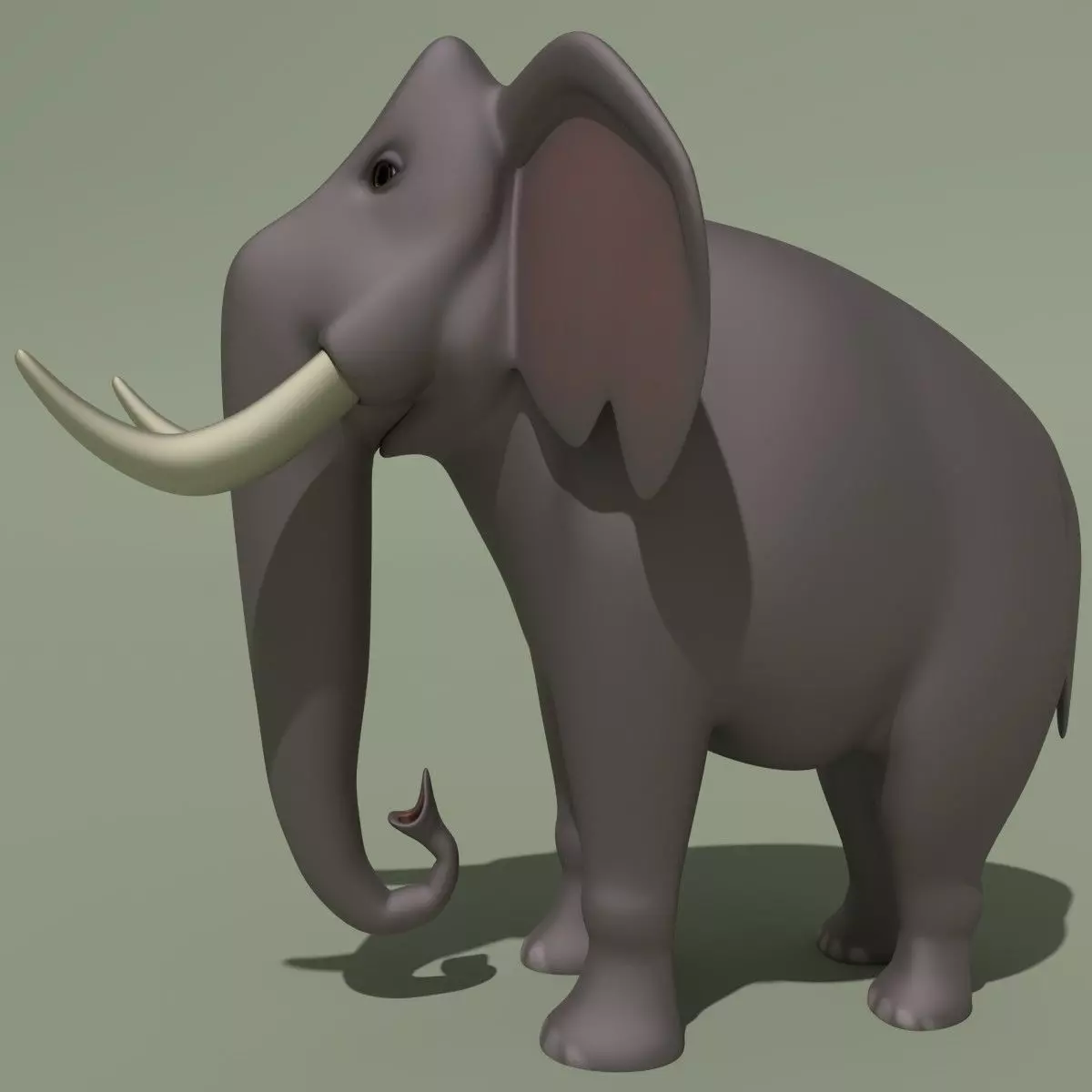 Animated Cartoon Elephant 3D model_0