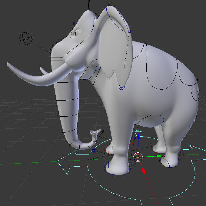 Animated Cartoon Elephant 3D model_12