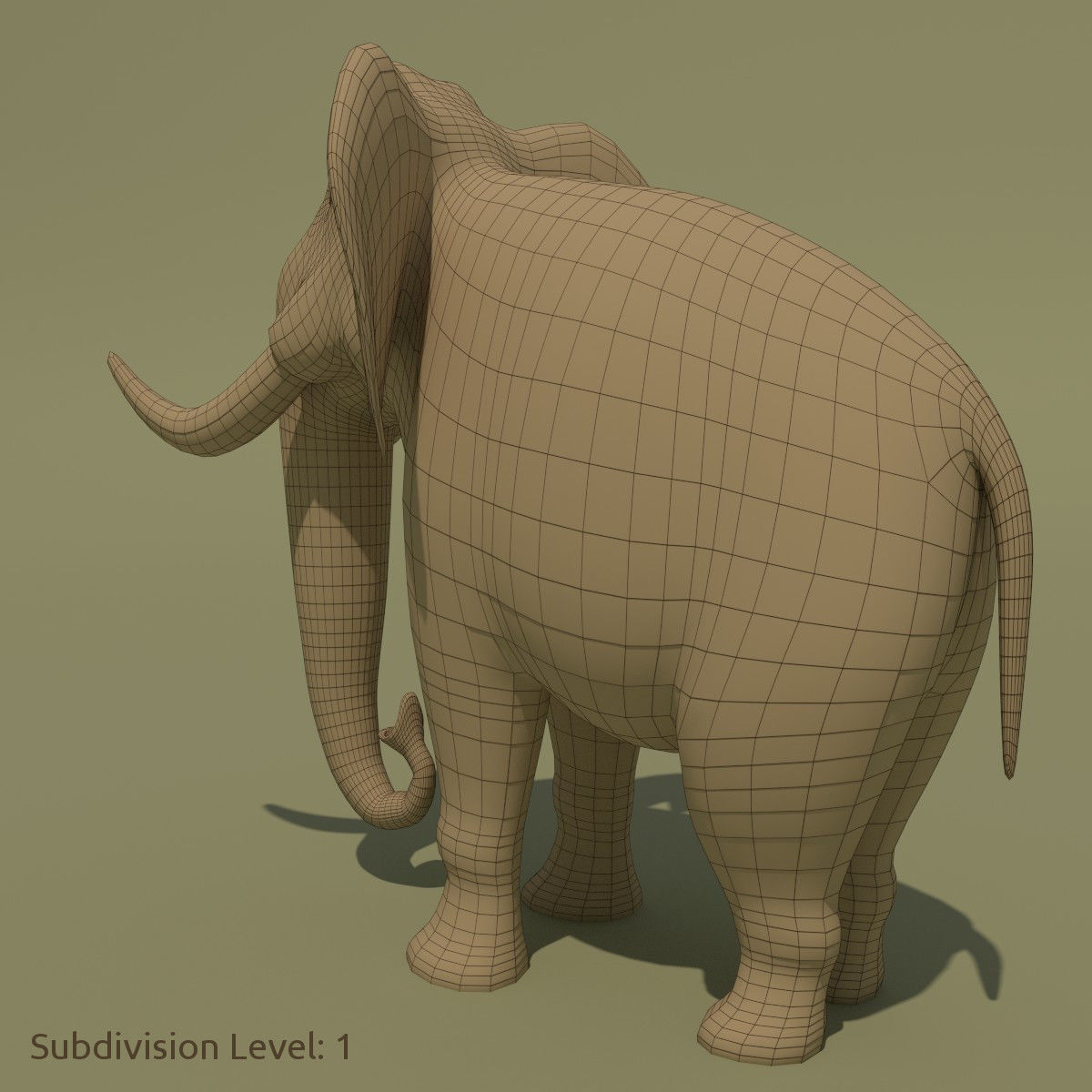 Animated Cartoon Elephant 3D model_11