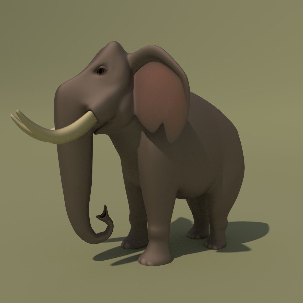 Animated Cartoon Elephant 3D model_5