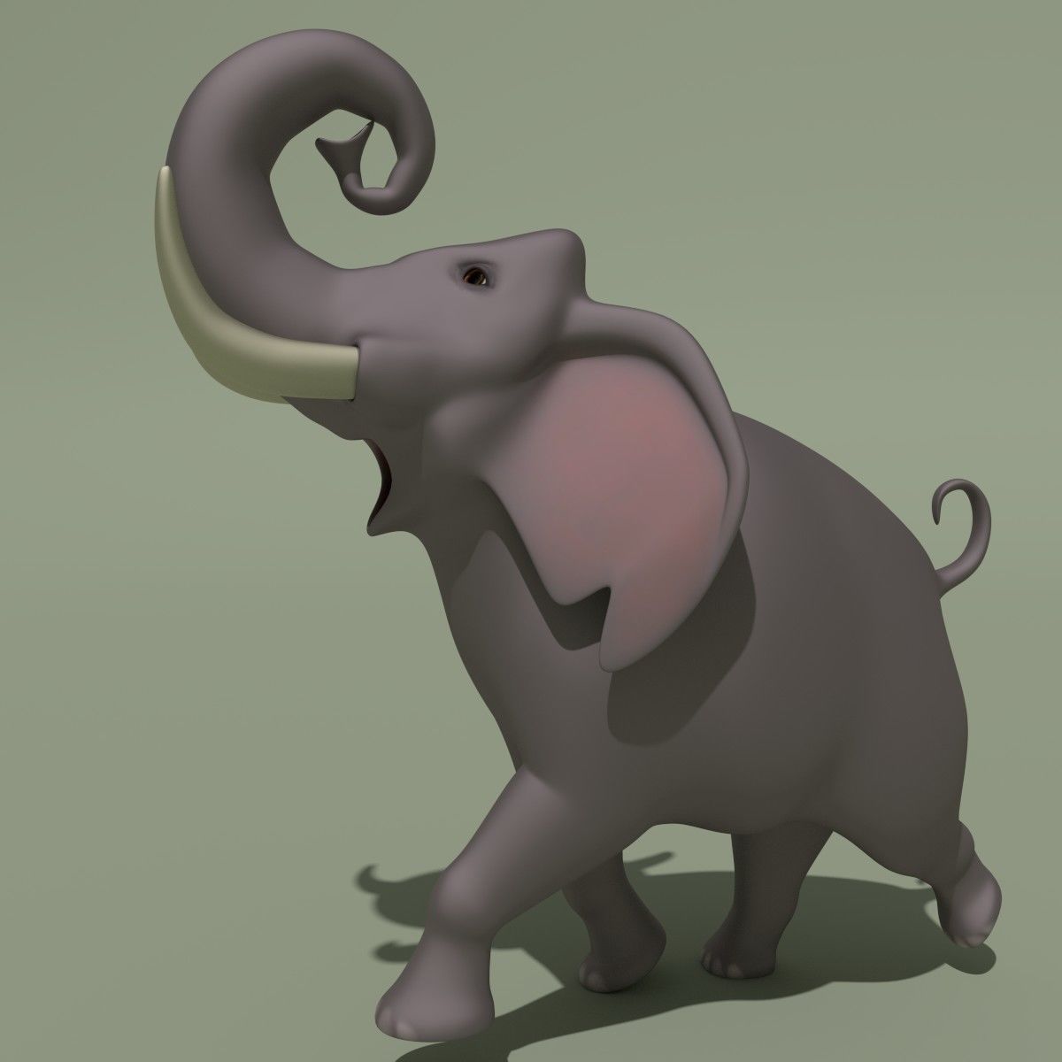 Animated Cartoon Elephant 3D model_2