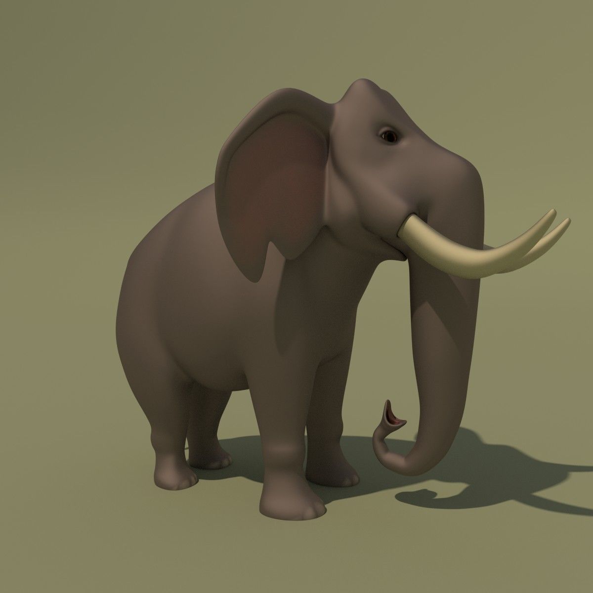 Animated Cartoon Elephant 3D model_3