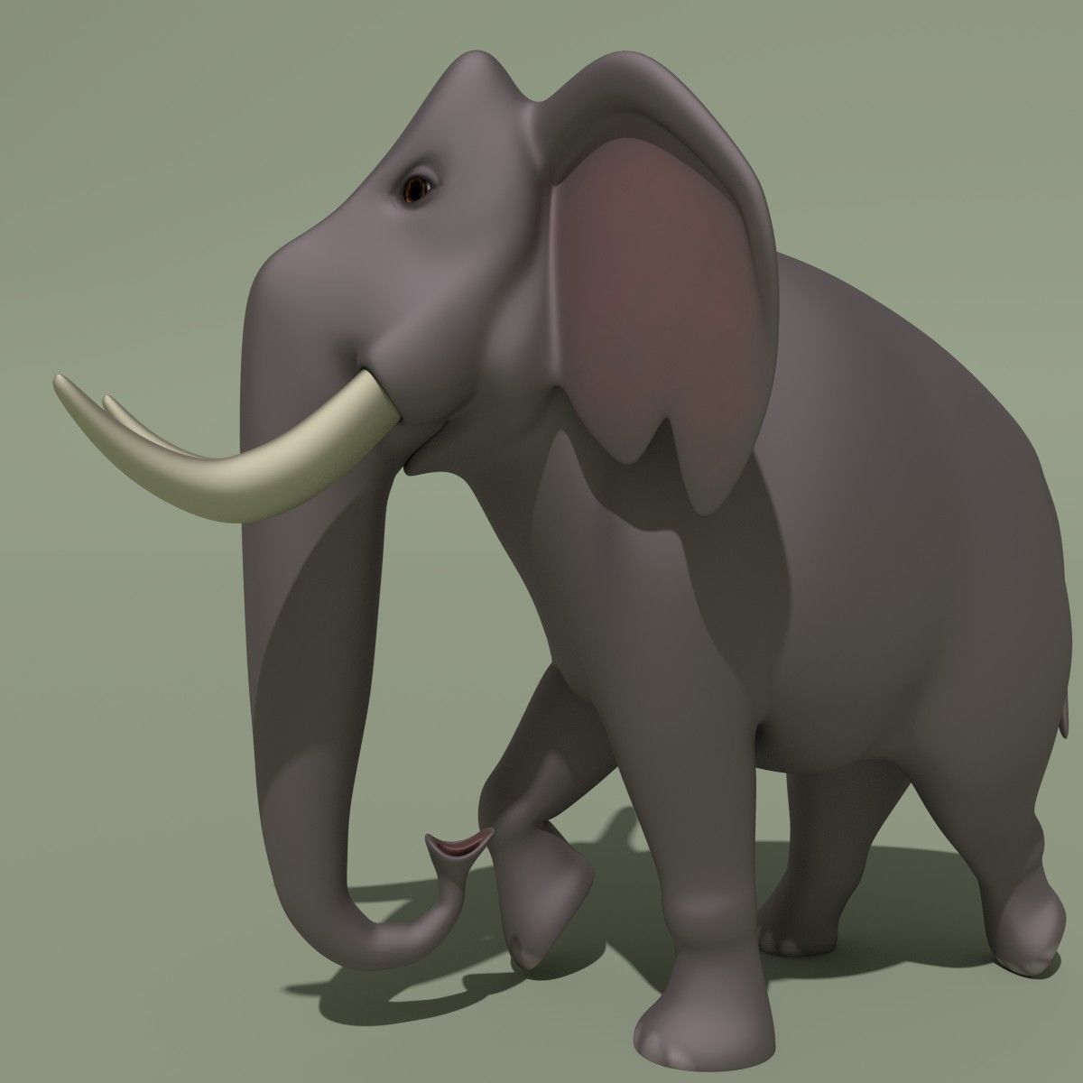 Animated Cartoon Elephant 3D model_1