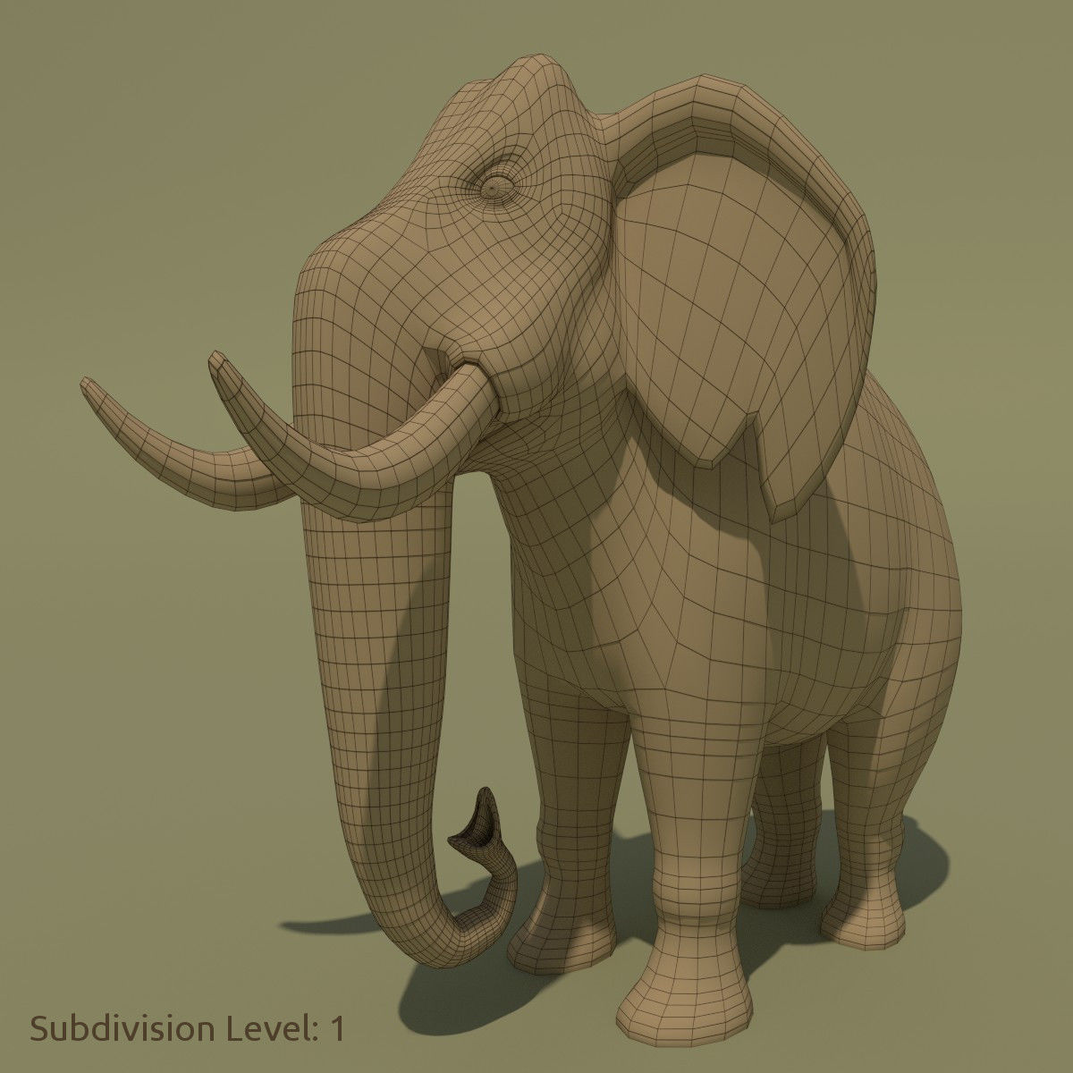 Animated Cartoon Elephant 3D model_9