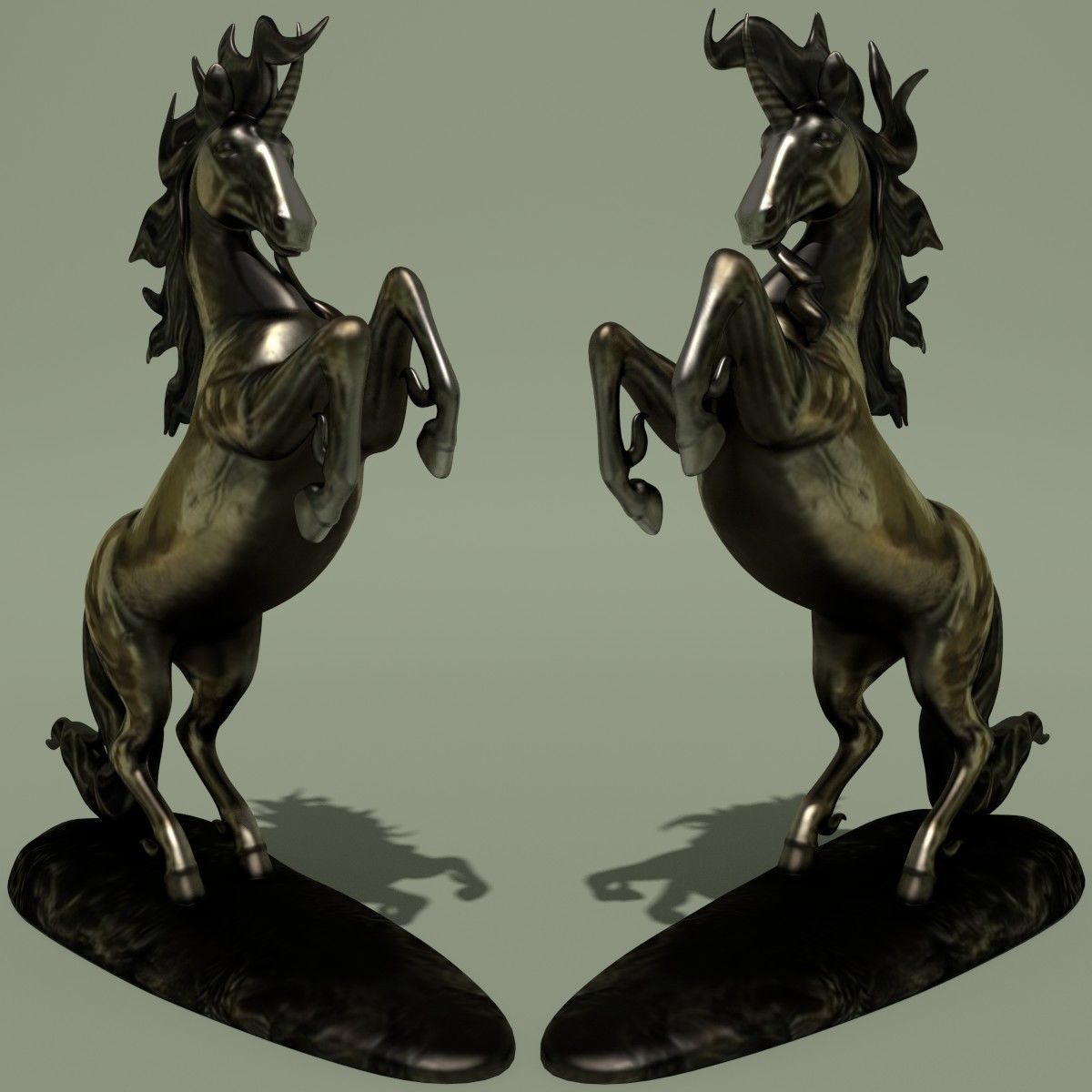 Unicorn Statuette 2F 3D model_2